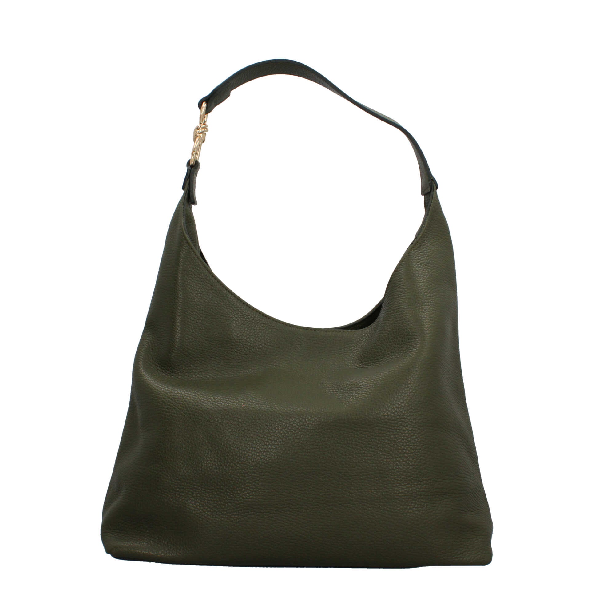 Borsa a spalla in vera pelle martellata Made in Italy Verde TU | Giò Fashion