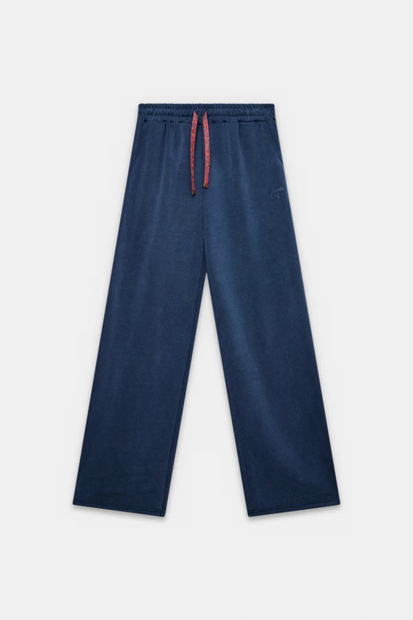 Anekke pantaloni donna casual con vita elasticizzata e coulisse Blu S/M | Giò Fashion