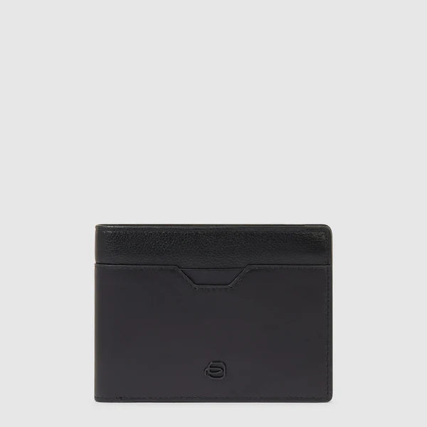 Portafoglio Piquadro in pelle con porta monete e 4 fessure carte NERO TU | Giò Fashion