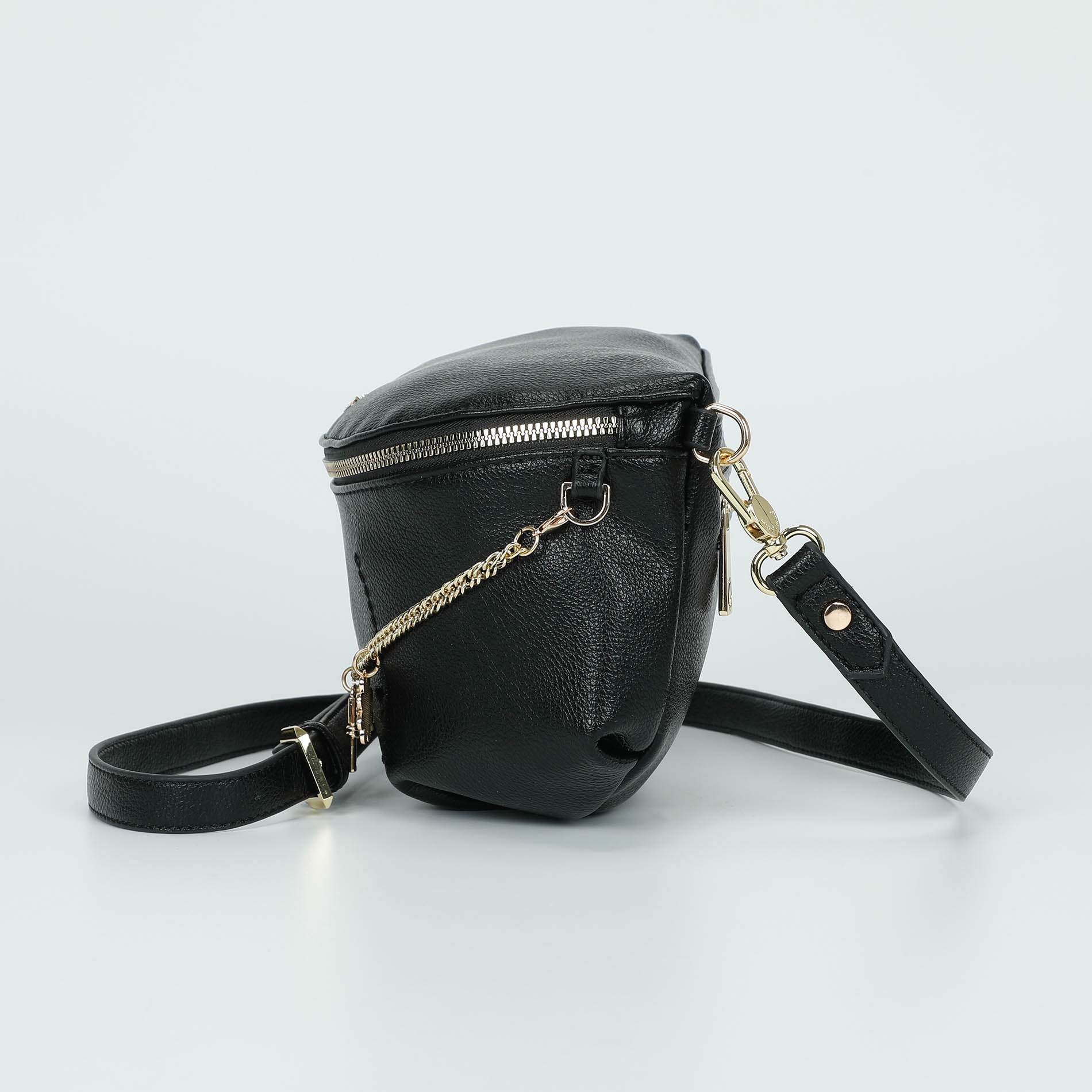 Mini Borsa A Tracolla Unisex Impermeabile: Marsupio Piccolo E Moda Per Uomo E Donna (Nero)