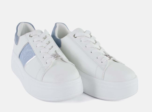 Y Not sneakers donna platform con dettagli a contrasto stile casual moderno Azzurro 38 | Giò Fashion