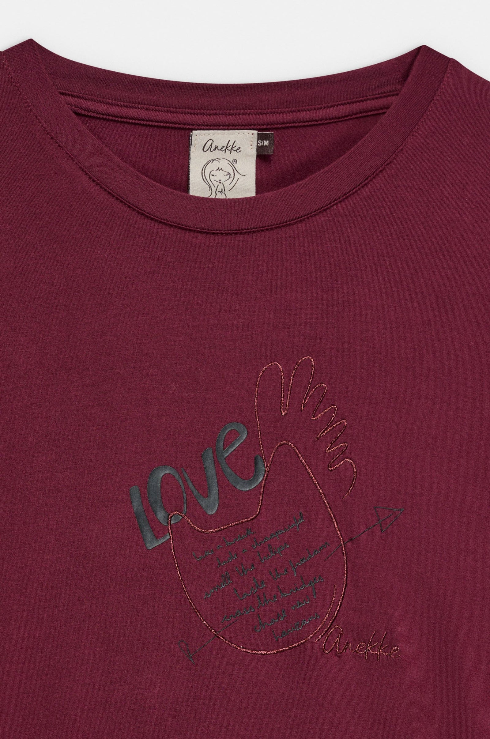 Maglia Donna Anekke a Maniche Lunghe con Illustrazione Frontale Ricamata