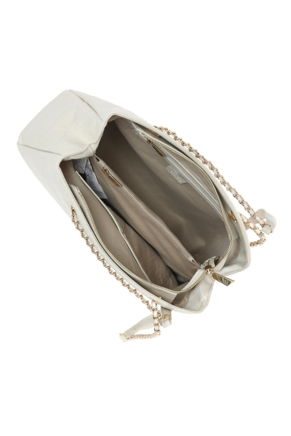 By Byblos borsa shopper trapuntata con manici a catena Avorio TU | Giò Fashion