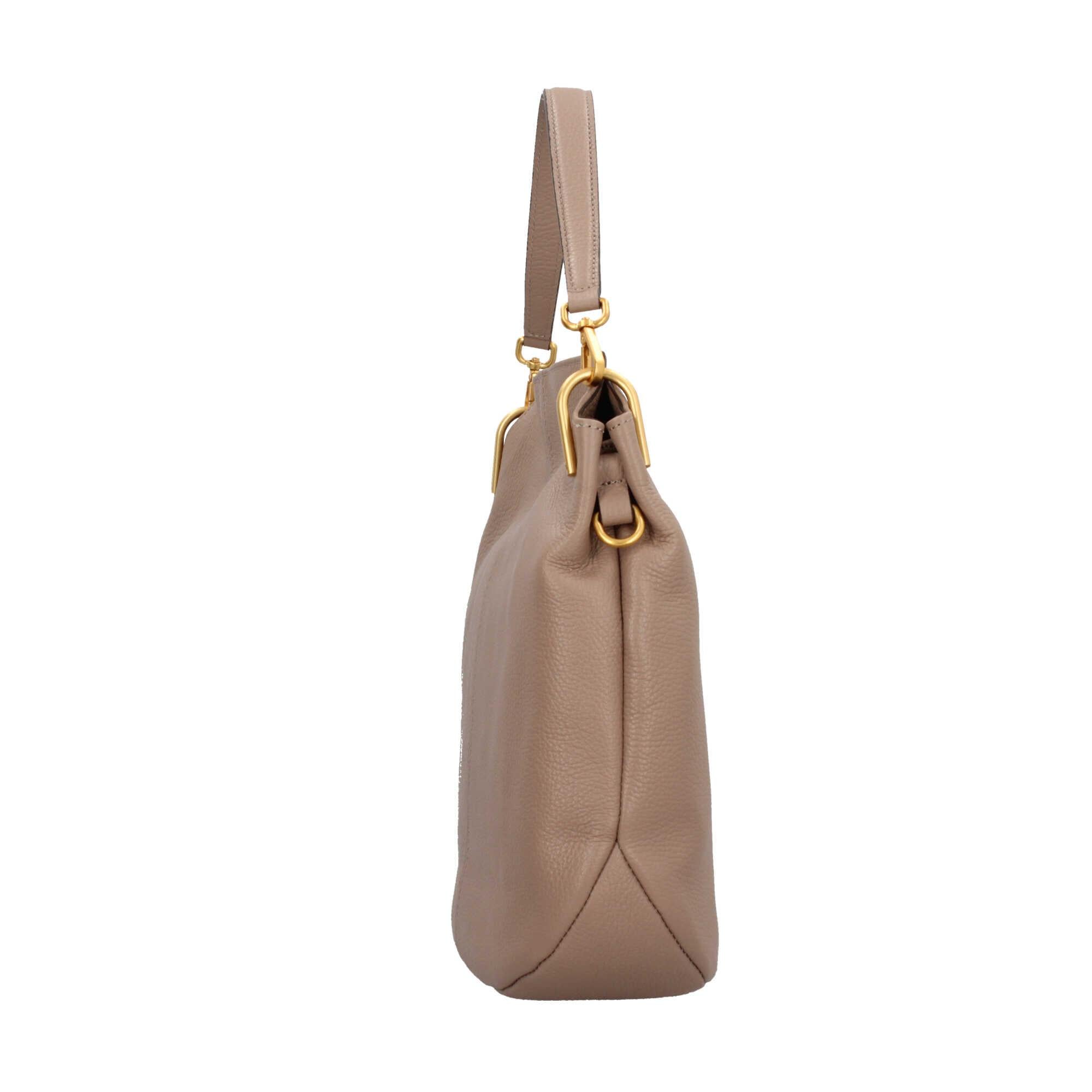 Gianni Chiarini Leila Hobo Bag in Pelle Martellata con Dettagli Luminosi