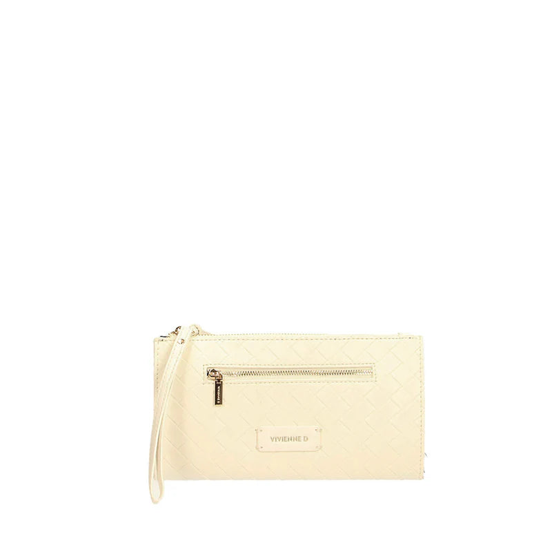 Portafoglio Vivienne D donna con zip e laccetto design elegante trapuntato Bianco TU | Giò Fashion