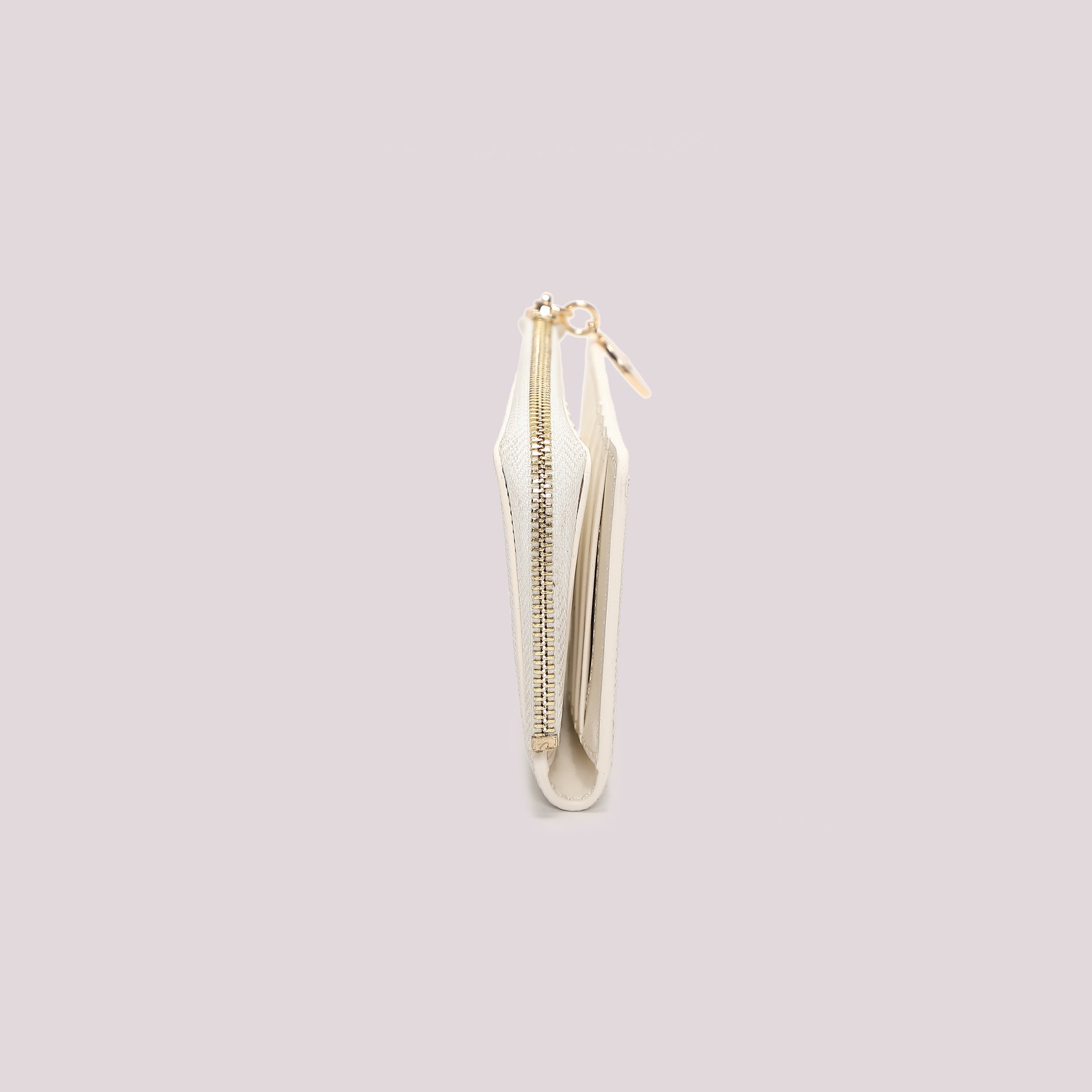 Portafoglio donna Mimi Mua con zip compatto e design elegante minimal Bianco TU | Giò Fashion