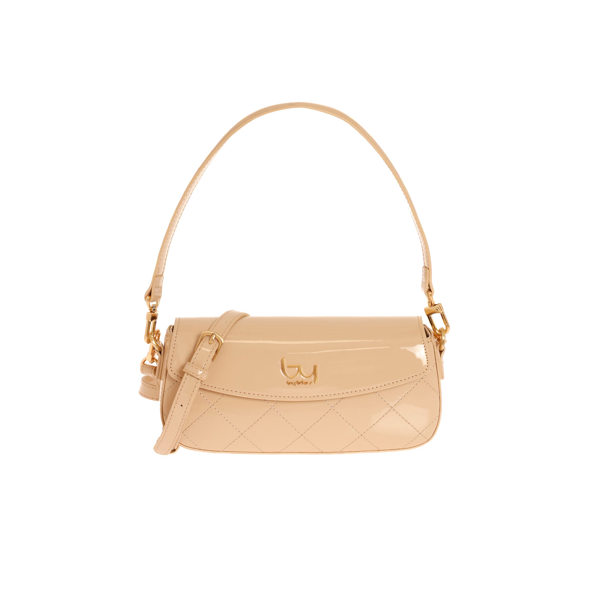 Borsa a spalla Byblos donna trapuntata con patta e tracolla regolabile elegante Beige TU | Giò Fashion