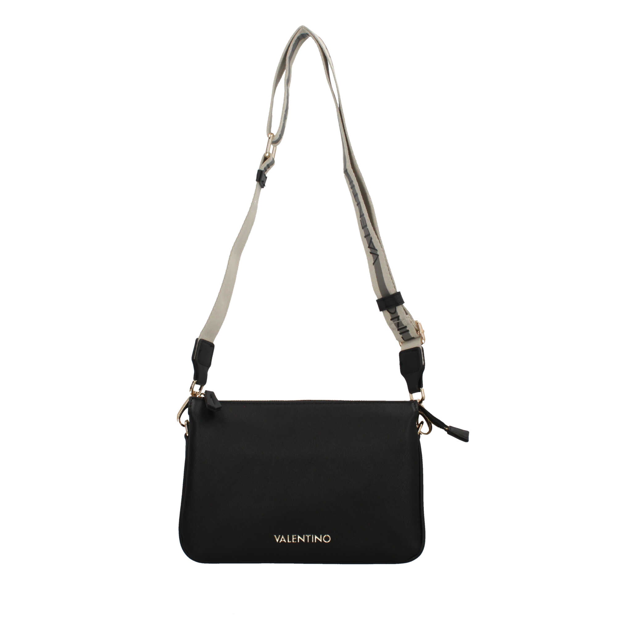 Valentino pochette elegante con tracolla rimovibile e logo frontale Nero TU | Giò Fashion