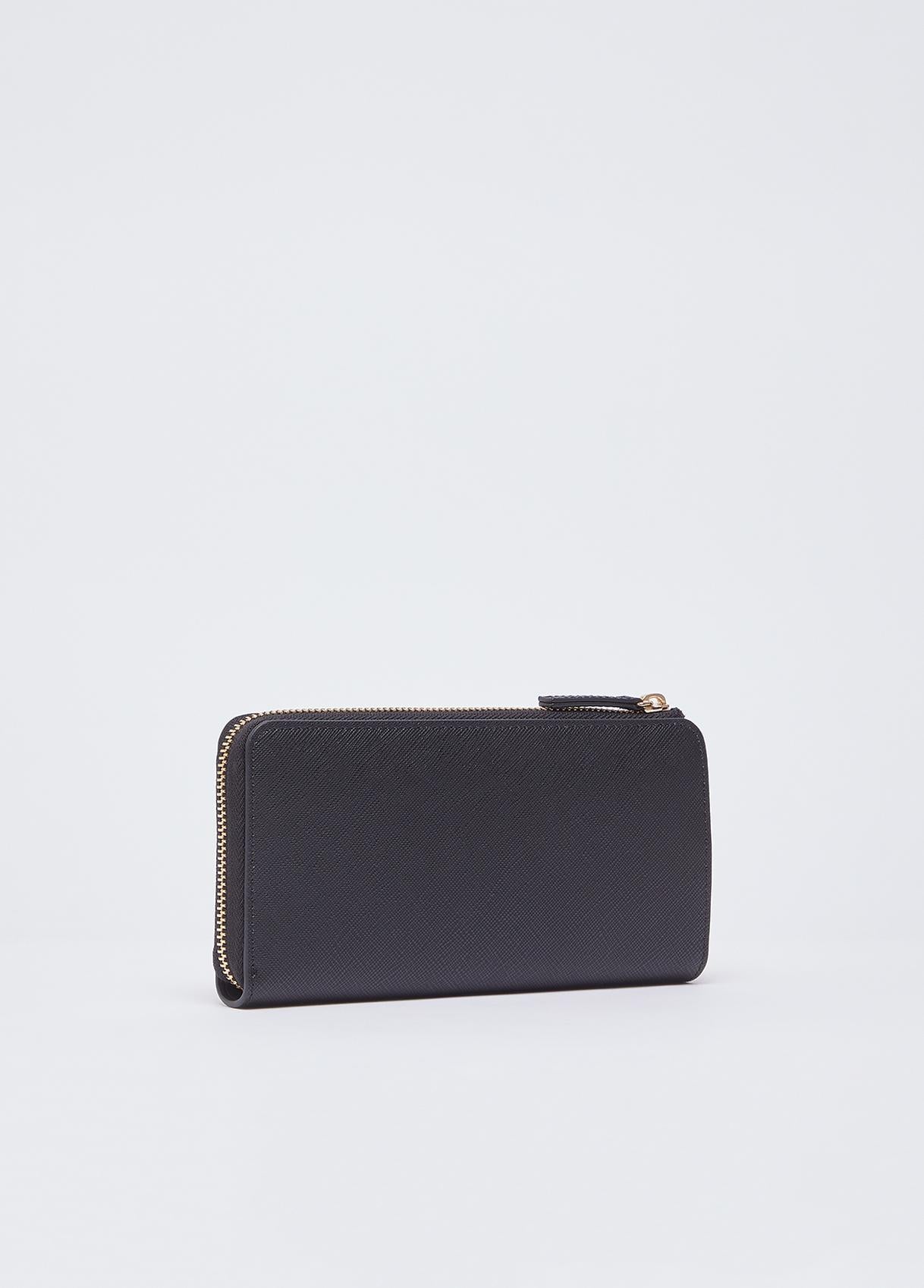 Portafoglio Liu Jo zip around grande effetto saffiano elegante donna NERO TU | Giò Fashion