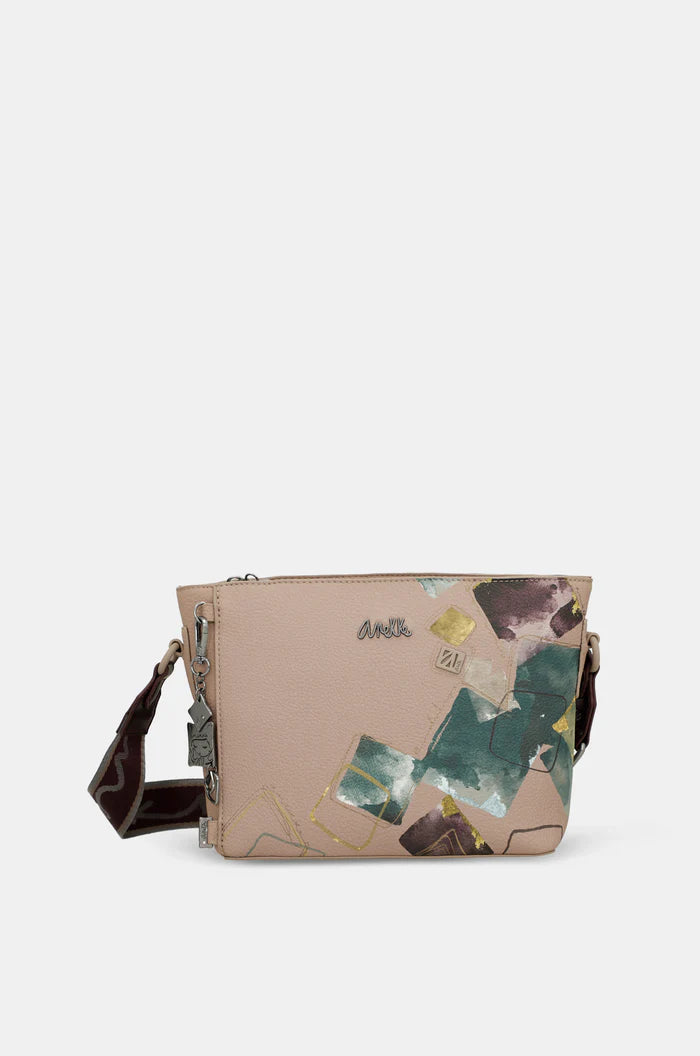 Borsa a tracolla Anekke con stampa artistica astratta