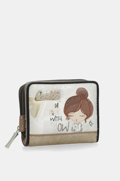 Portafoglio donna Anekke piccolo con zip compatto Beige TU | Giò Fashion
