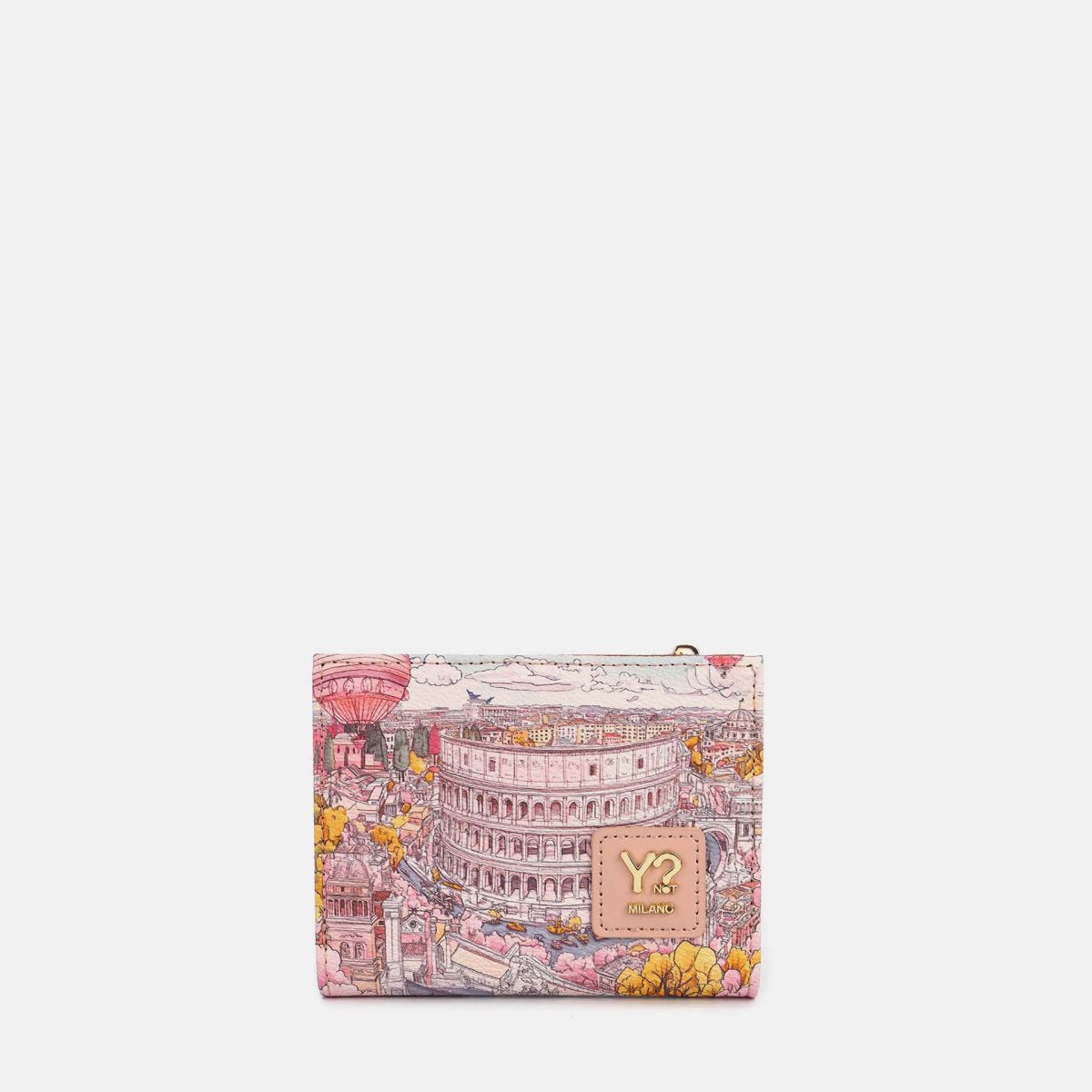 Portafoglio Donna Ynot? Fashionopoly Roma con Clip e Portamonete Zip