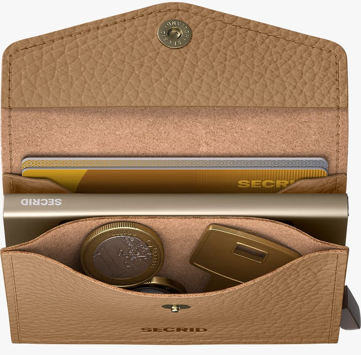 Portafoglio Secrid Miniwallet EPe Cappuccino compatto con protezione RFID