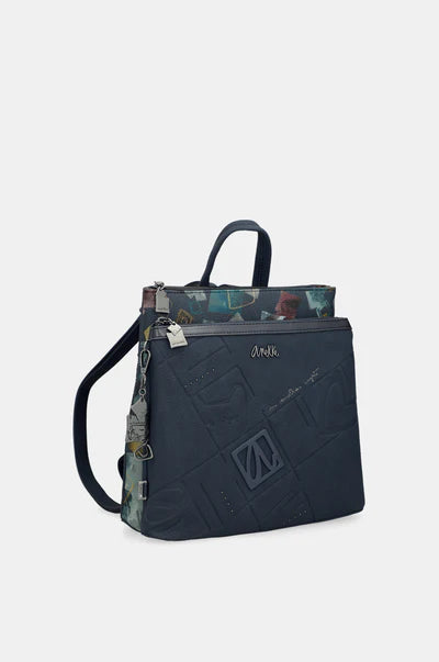 Zaino Anekke con texture in rilievo e dettagli multicolore