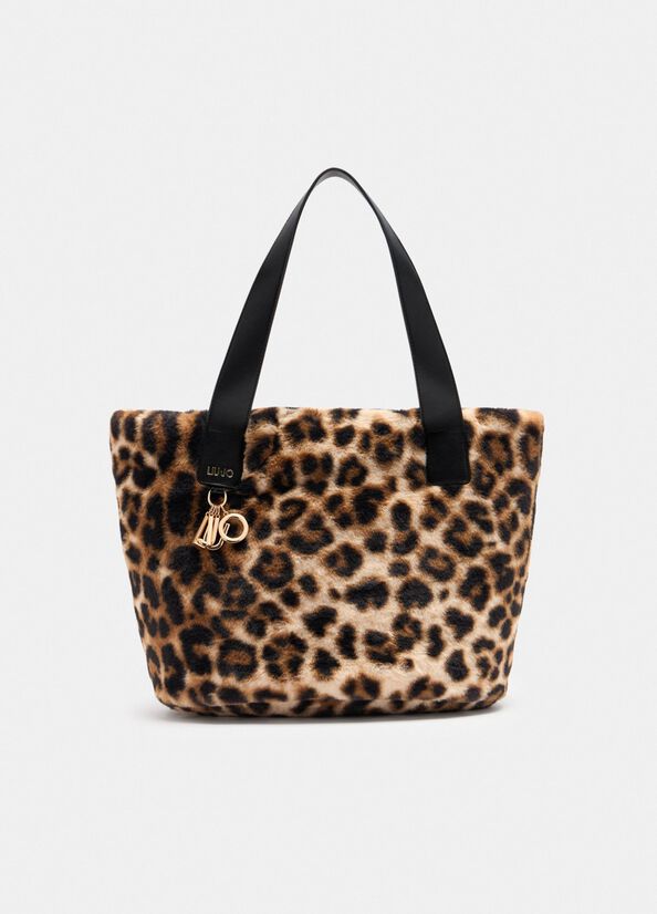 Borsa shopper Liu Jo in pelliccia effetto lavorato