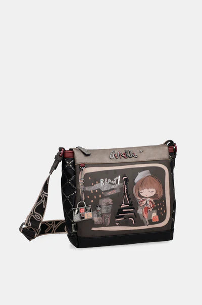 Borsa a tracolla Anekke con grafica Paris