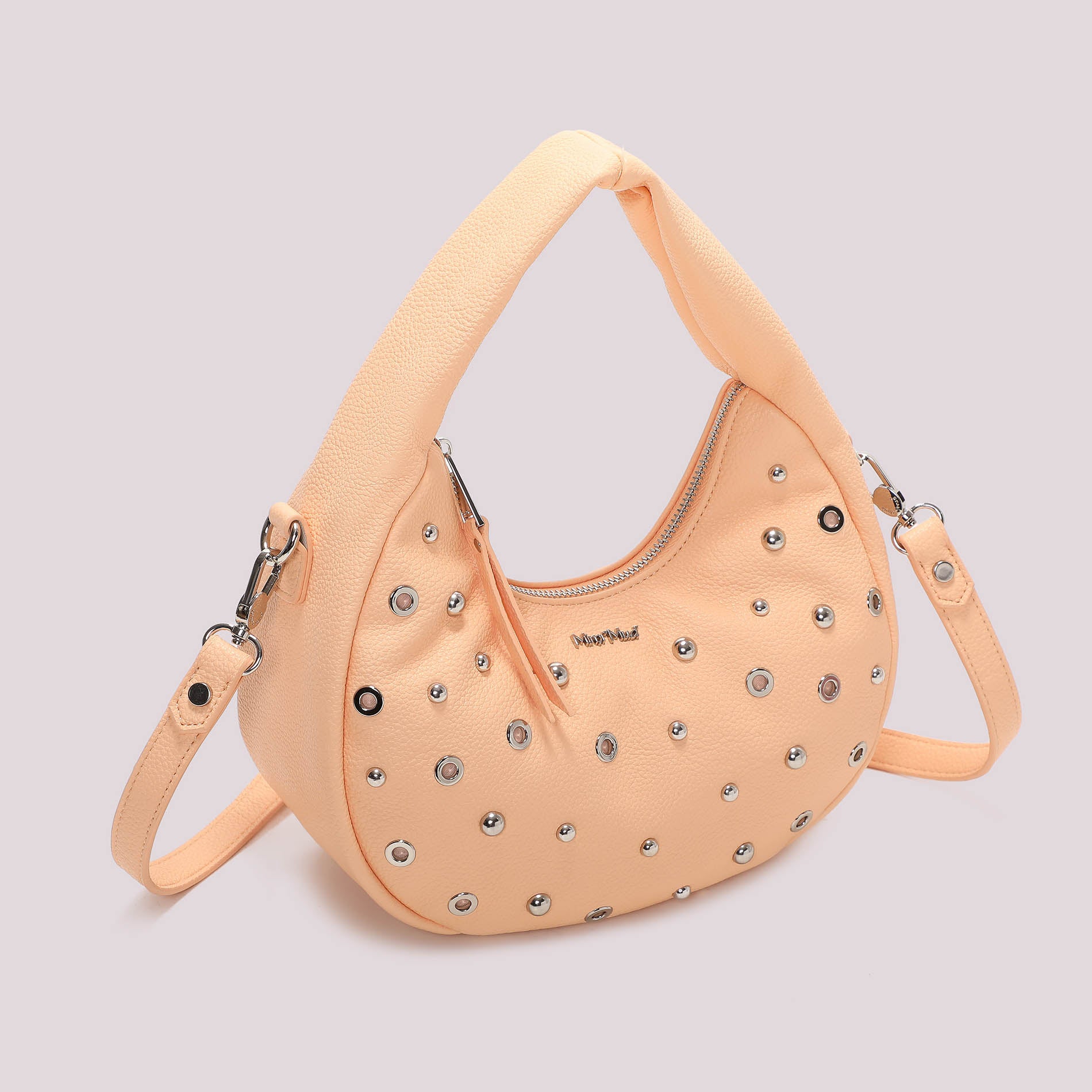 Mimi Mua borsa a spalla con borchie metalliche e tracolla removibile PESCA TU | Giò Fashion