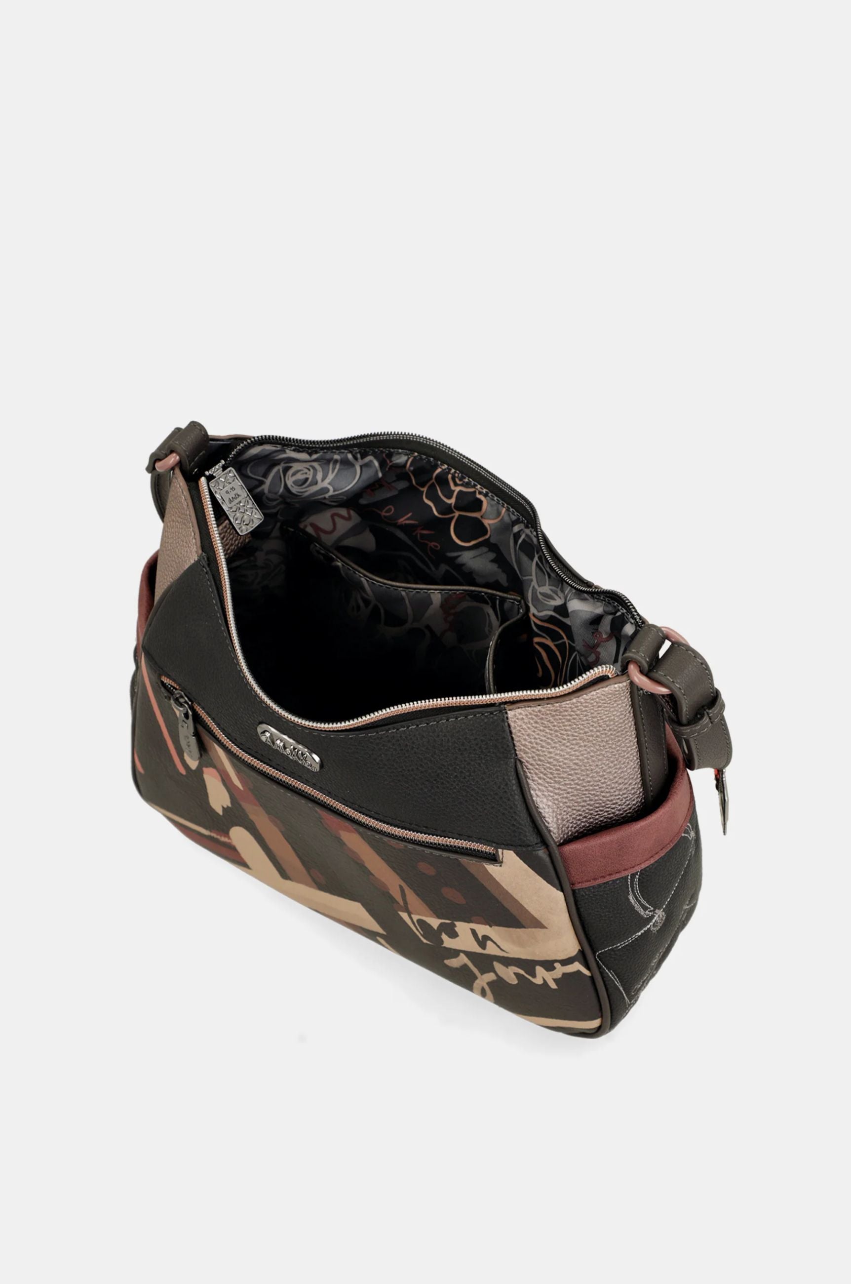 Borsa Anekke Paris a tracolla con illustrazione e charm decorativo Marrone TU | Giò Fashion
