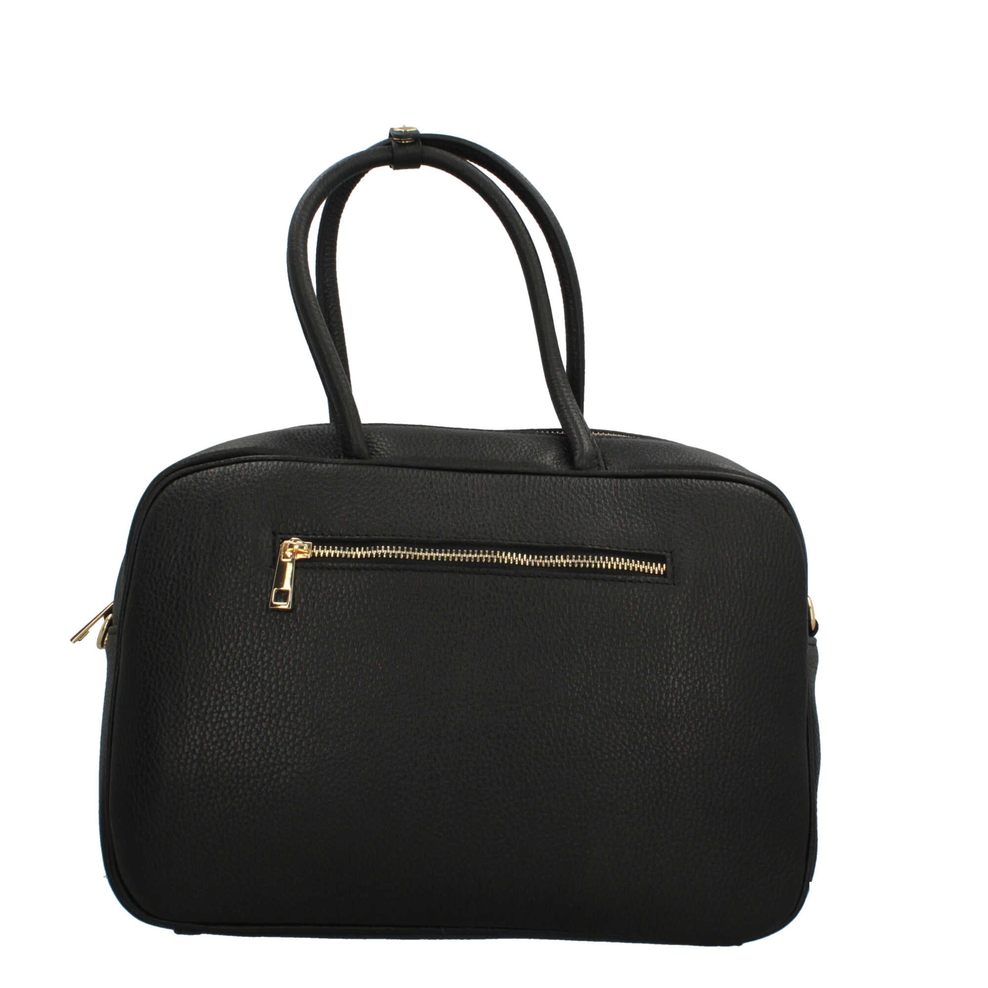 Borsa a mano Made in Italy in pelle martellata con doppio manico e tracolla BLU SCURO TU | Giò Fashion