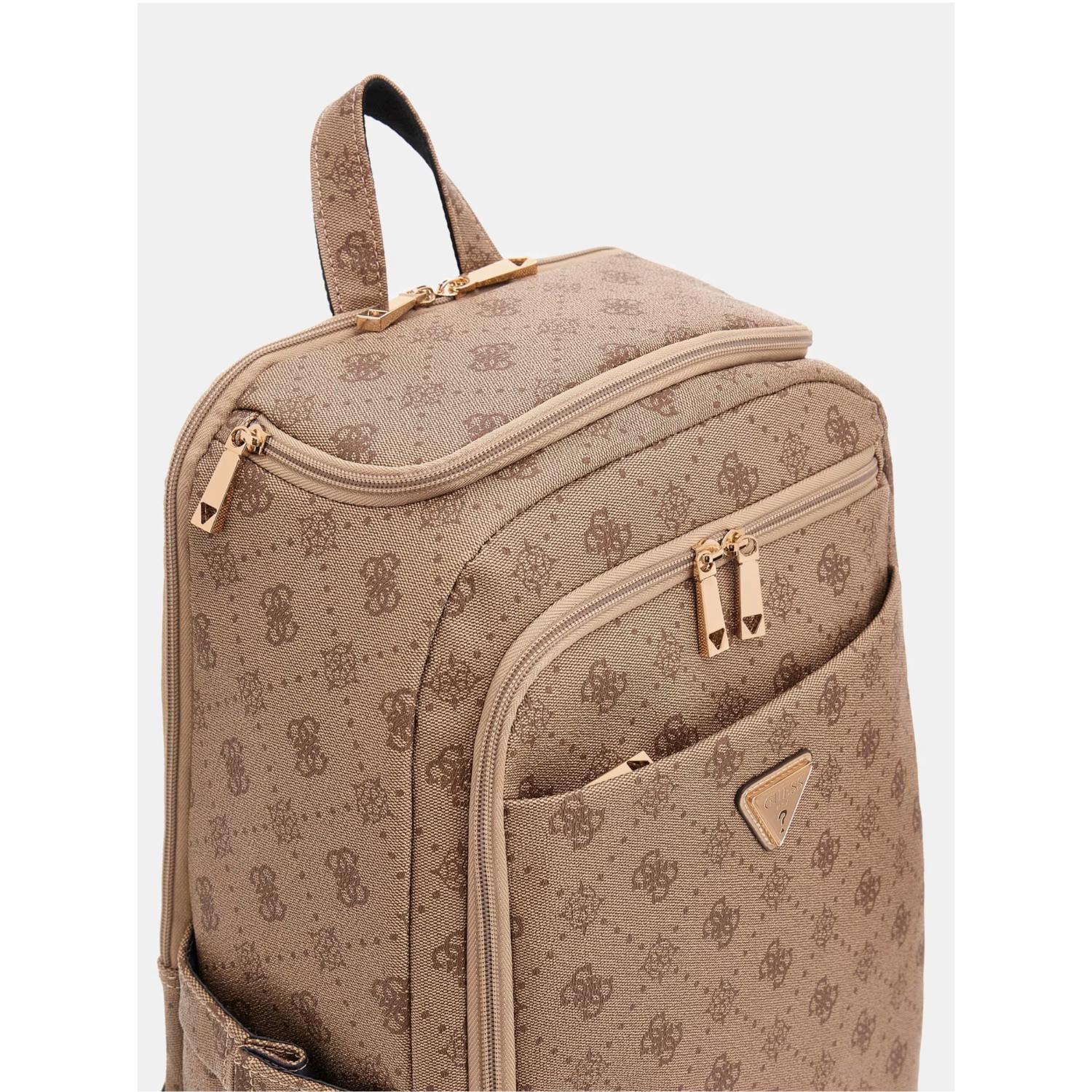Zaino Guess con stampa logo 4G e tasche multifunzione BEIGE LOGO TU | Giò Fashion