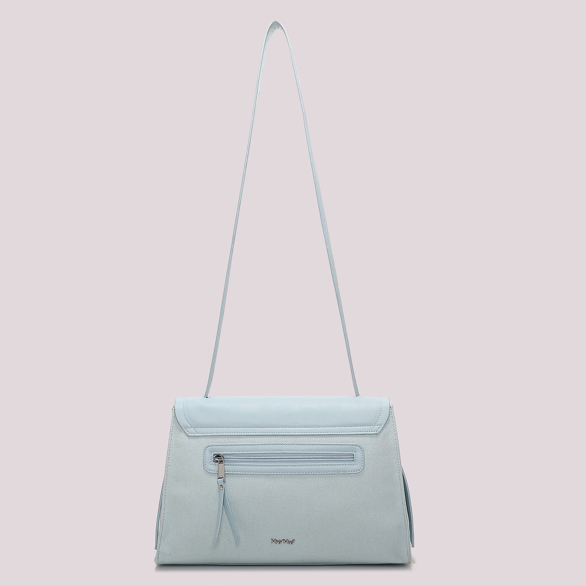 Mimi Mua borsa a spalla con patta e chiusura metallica AZZURRO TU | Giò Fashion
