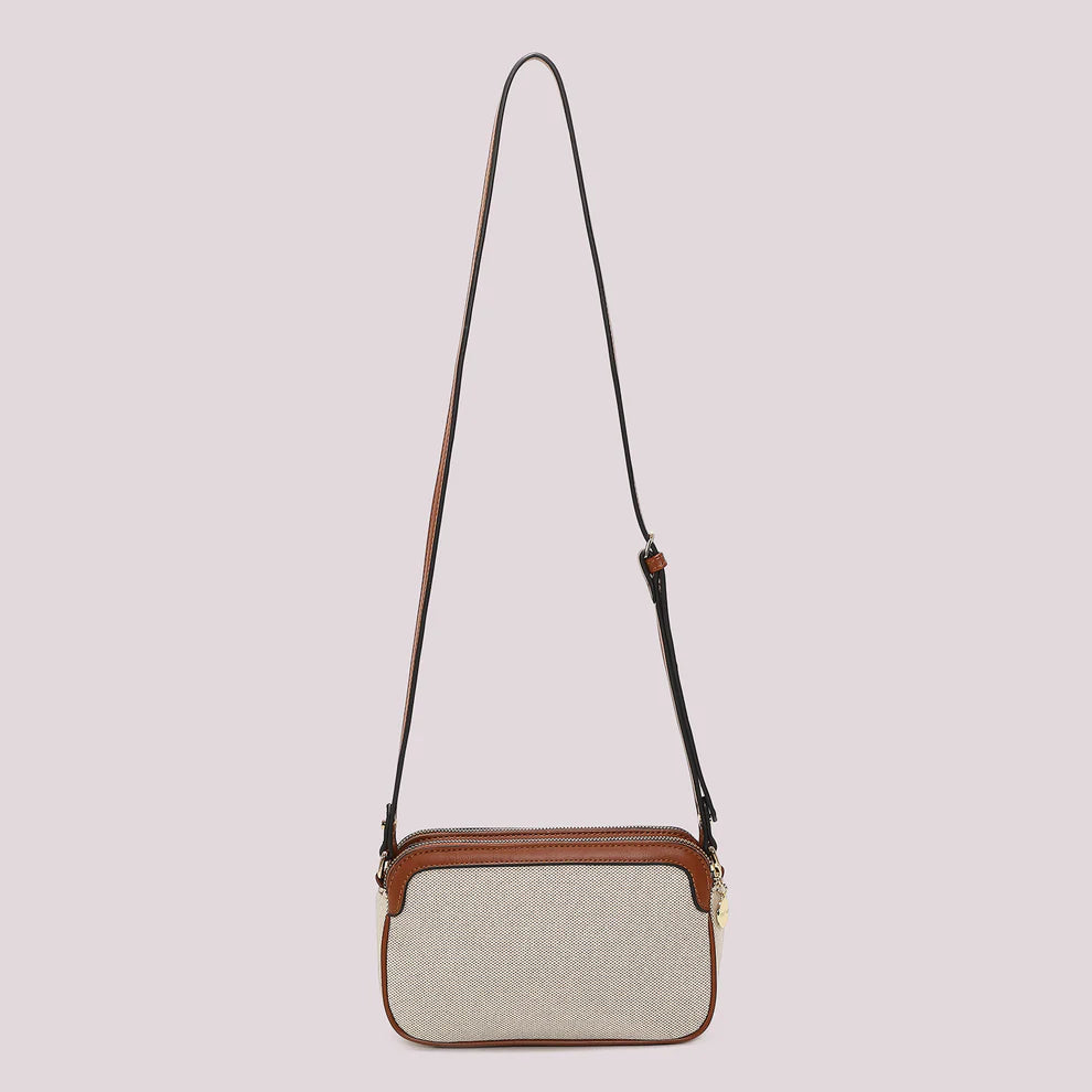 Borsa a Tracolla Donna Mimi Mua Compatta con Chiusura Zip Cuoio TU | Giò Fashion