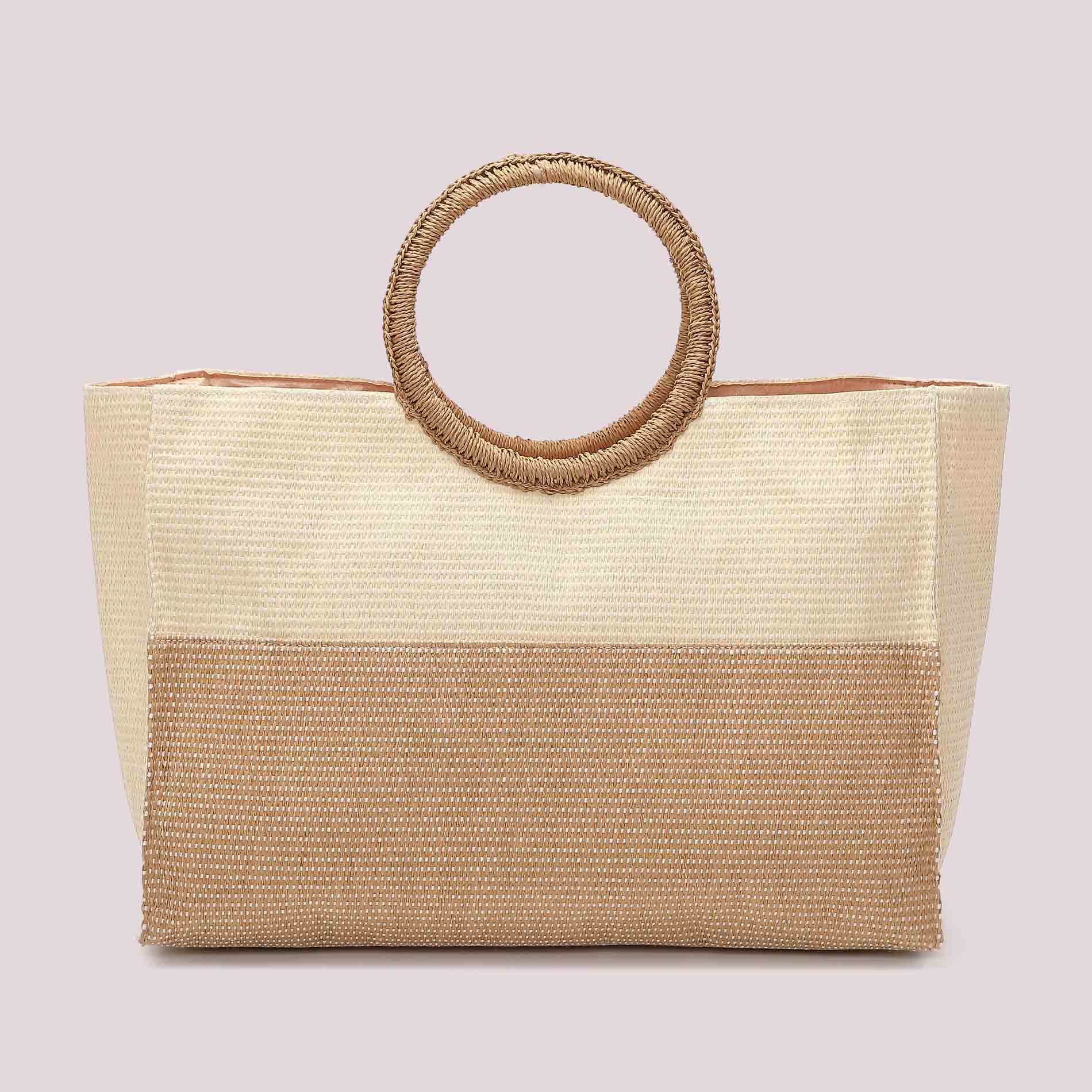 Mimi Mua borsa mare I Love My Vibes con manici rigidi Beige TU | Giò Fashion