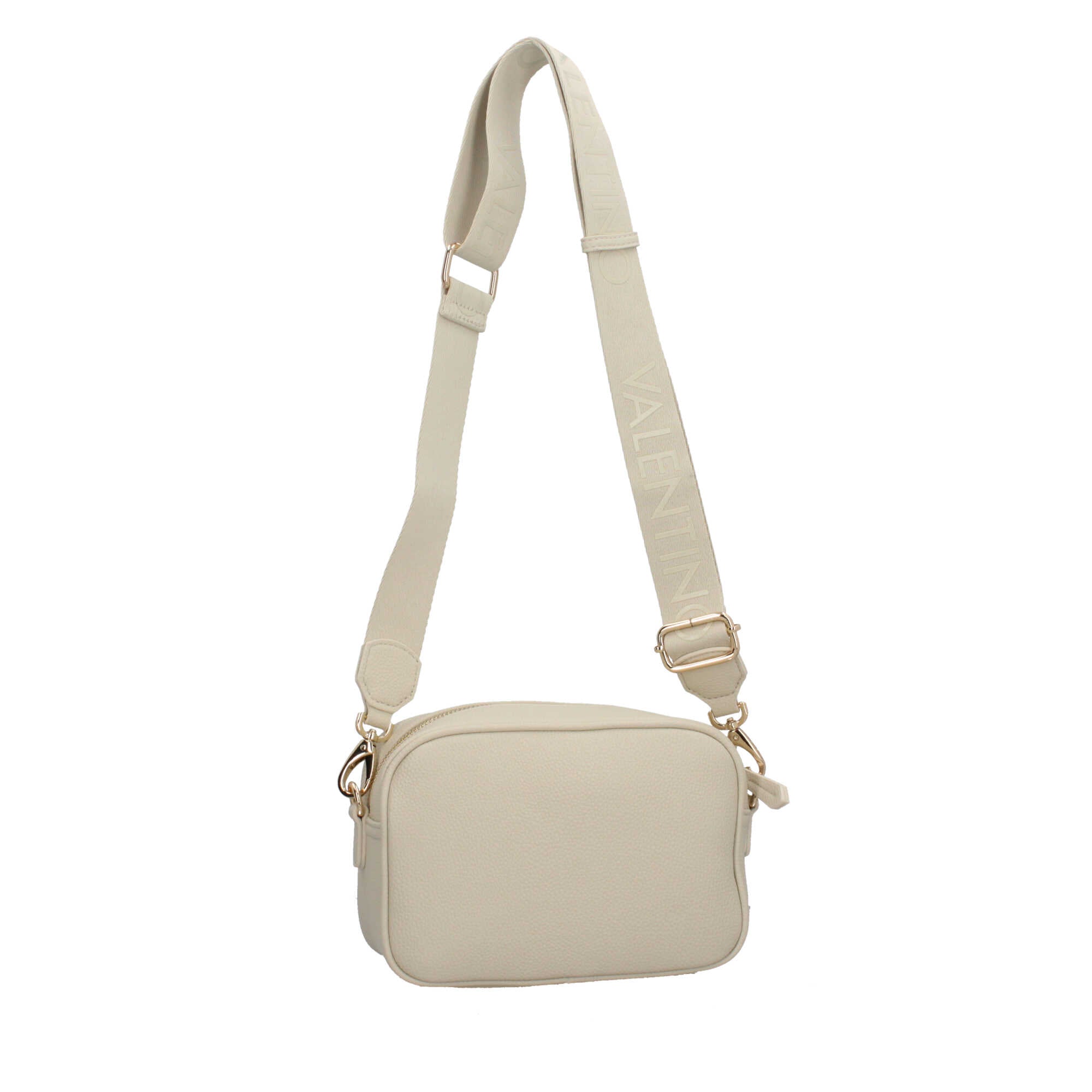 Borsa a tracolla Valentino con logo frontale e design compatto Beige TU | Giò Fashion