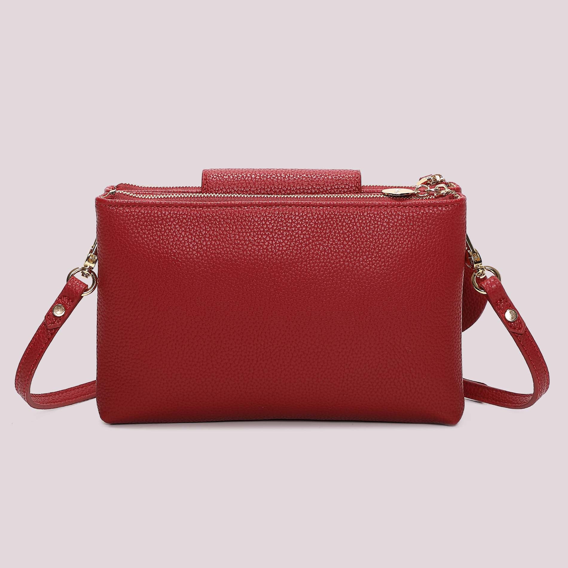 Borsa a tracolla donna rossa Mimi Mua con patta e charm floreale Rosso TU | Giò Fashion