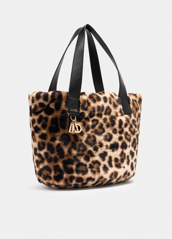 Borsa shopper Liu Jo in pelliccia effetto lavorato