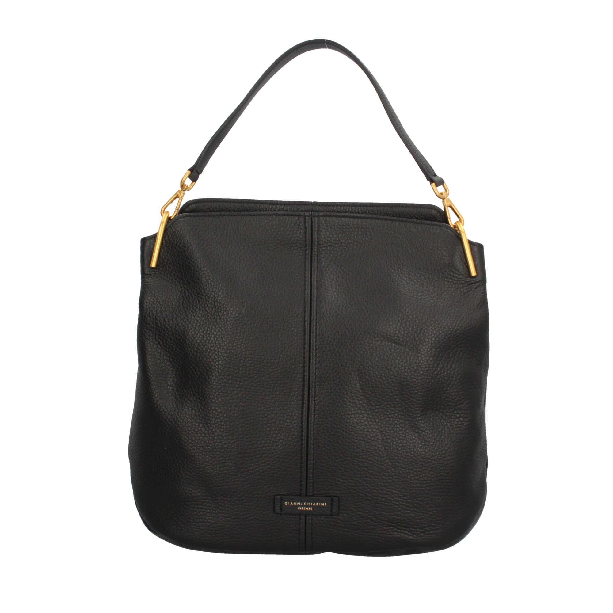 Gianni Chiarini Leila Hobo Bag in Pelle Martellata con Dettagli Luminosi