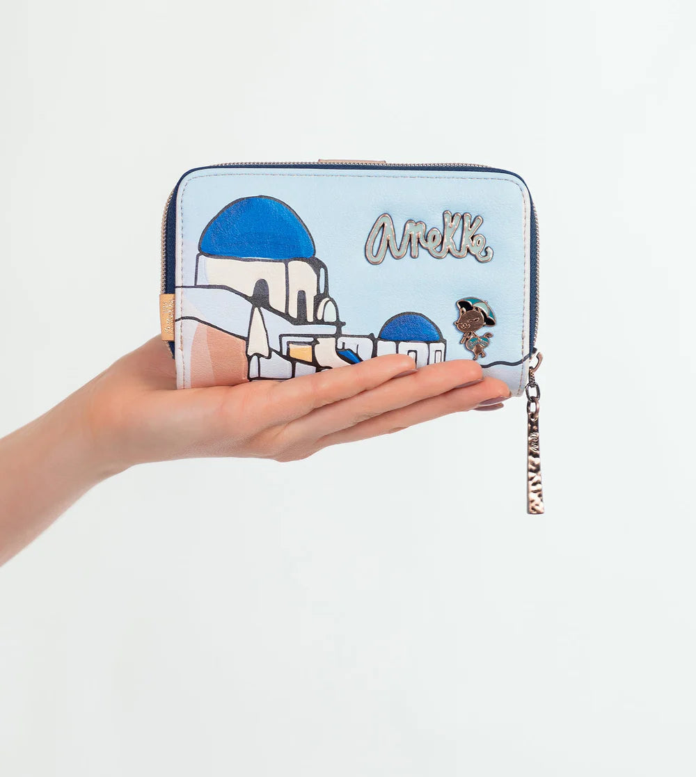 Portafoglio Anekke Sunrise Coin con doppio scomparto e zip Blu TU | Giò Fashion