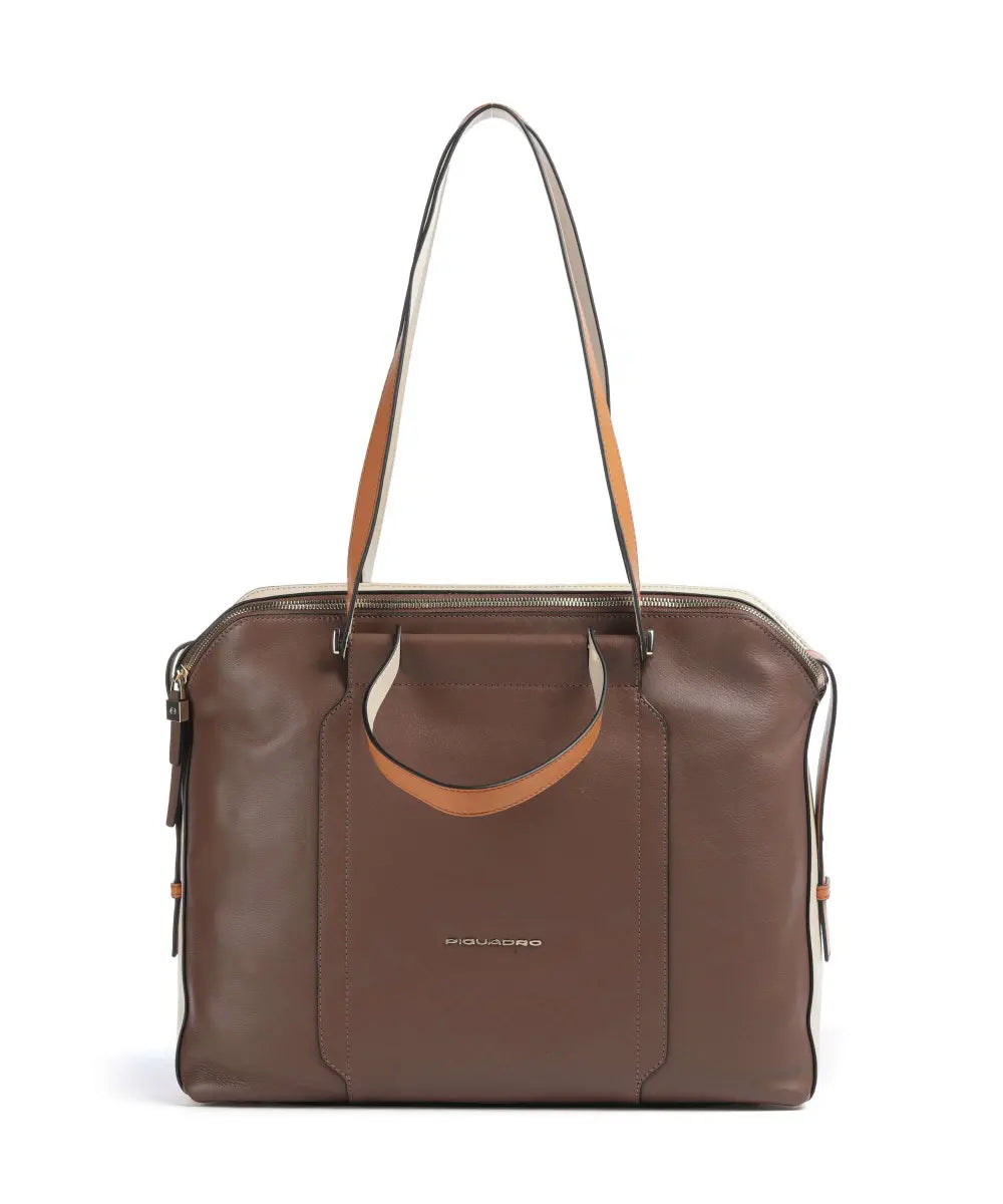 Borsa Piquadro in pelle porta PC con doppio manico