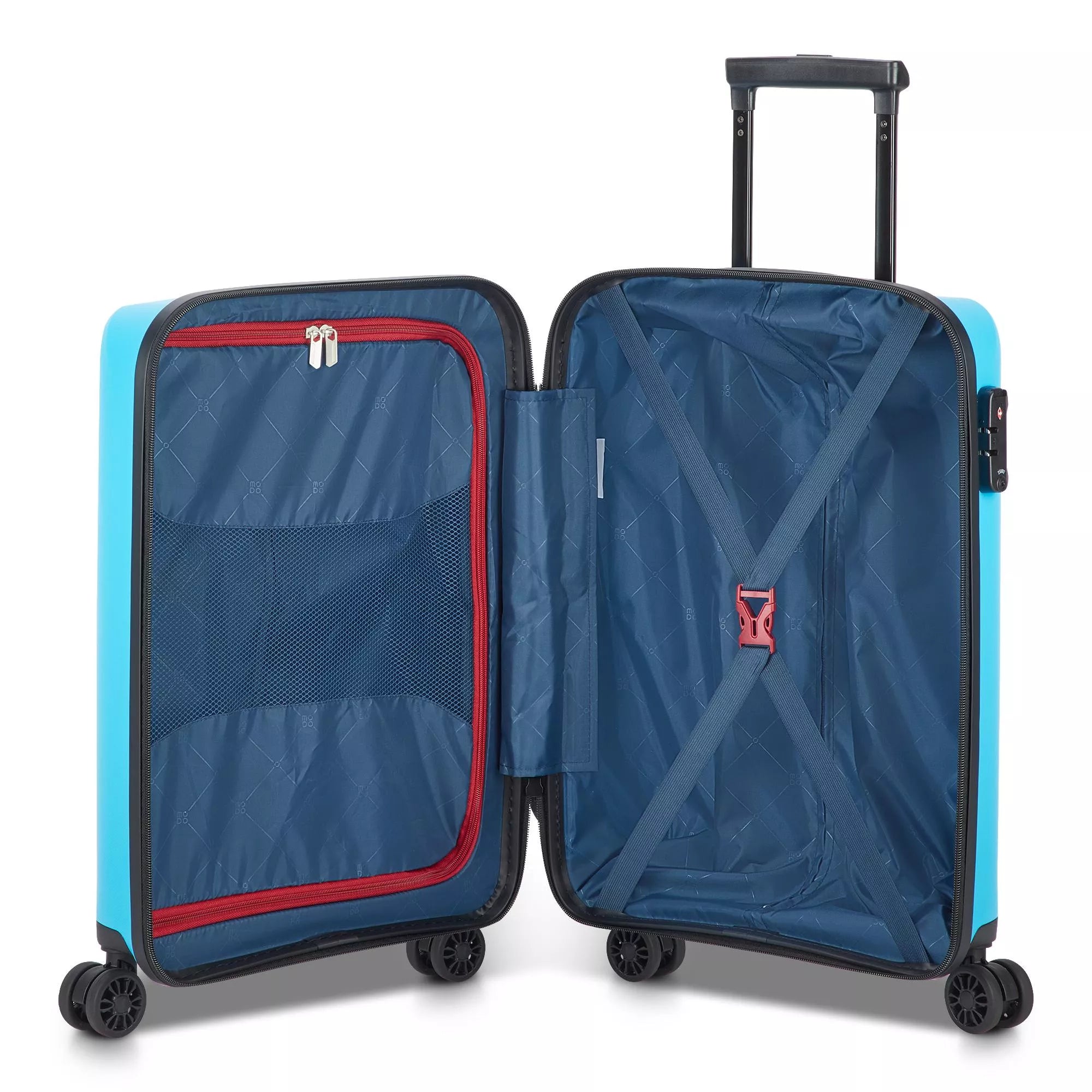 Modo by Roncato Trolley Bagaglio a Mano 4 Ruote Rigido 55x40x20 AZZURRO TU | Giò Fashion