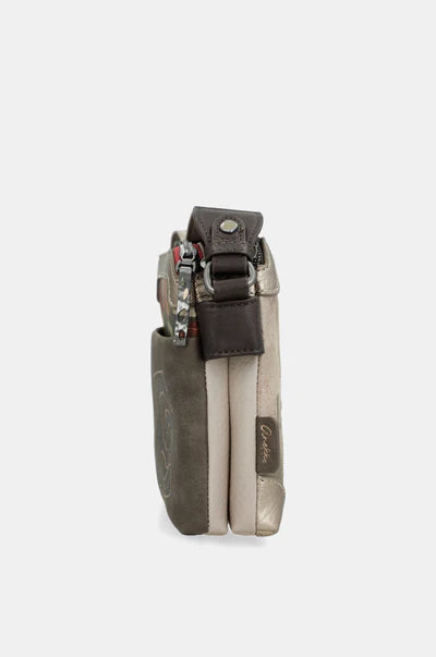 Borsa a tracolla compatta Anekke con grafica frontale e chiusura zip Beige TU | Giò Fashion