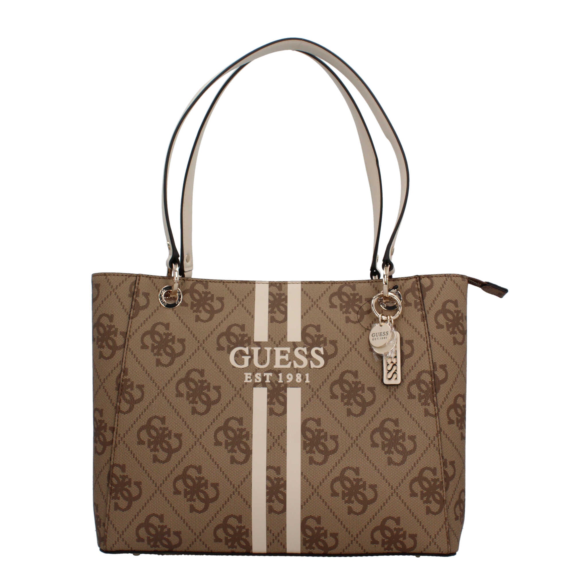 Guess Tote Noelle 4G logo shopper elegante da donna BEIGE LOGO TU | Giò Fashion