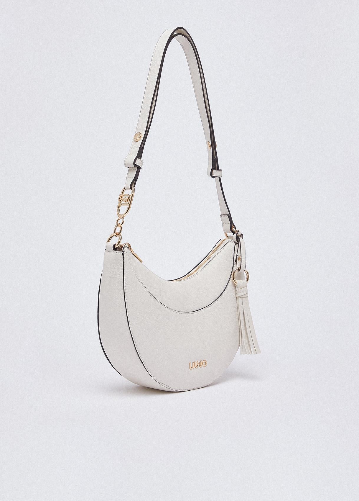Borsa a Spalla Liu Jo con Nappina Decorativa e Tracolla Regolabile Cream TU | Giò Fashion