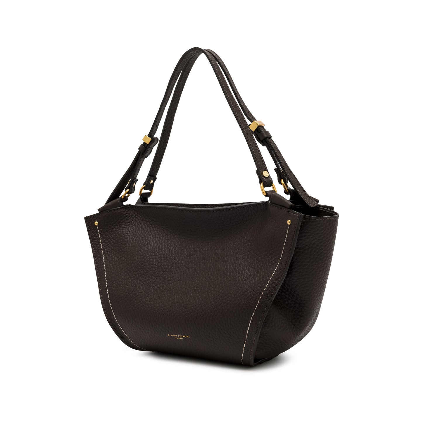 Borsa shopping Gianni Chiarini in pelle martellata con doppi manici Marrone TU | Giò Fashion