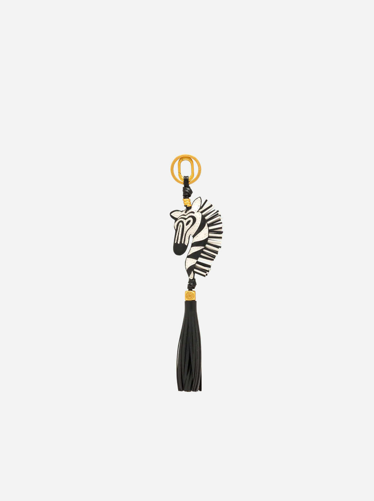 Charm Portachiavi Gianni Chiarini Zebra in Vera Pelle con Moschettone Logato