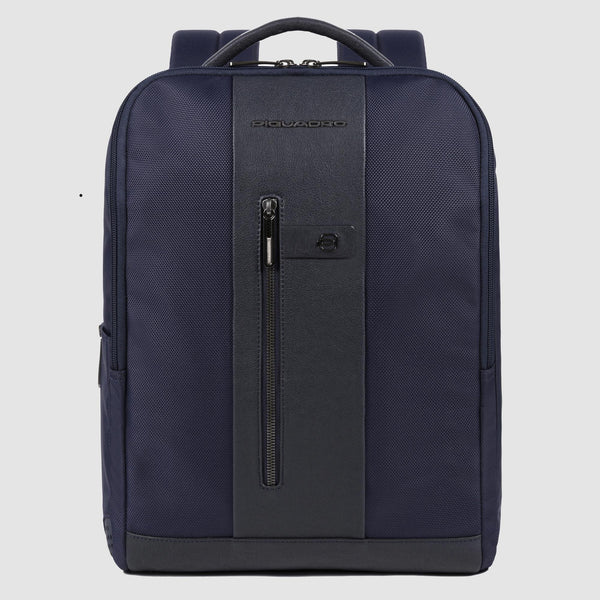 Zaino porta computer Piquadro in pelle e tessuto con sistema di sicurezza integrato BLU TU | Giò Fashion