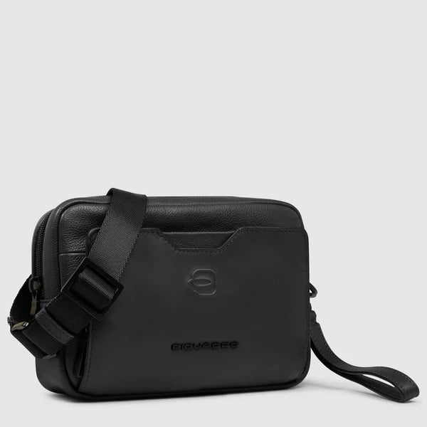 Borsa tracolla Piquadro in pelle compatta con tracolla sganciabile NERO TU | Giò Fashion