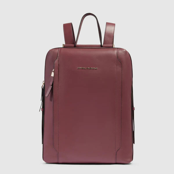 Piquadro zaino porta PC 14" in pelle con protezione antiurto BORDEAUX TU | Giò Fashion