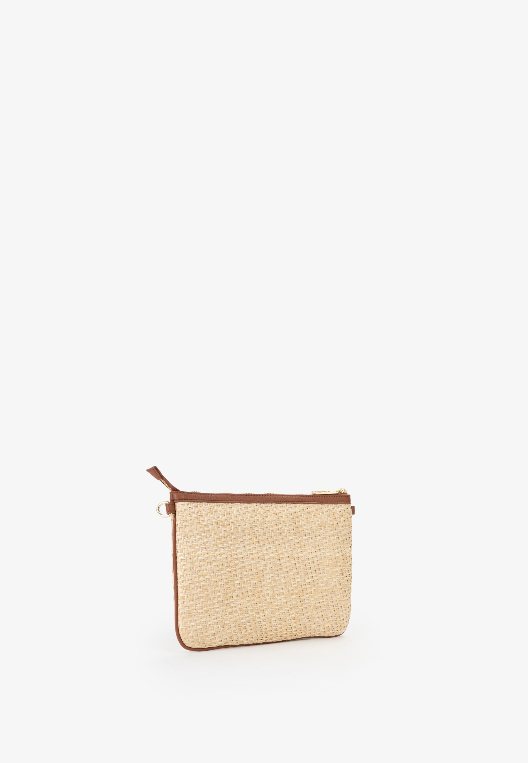 Pochette donna Mario Valentino effetto rafia con tracolla regolabile e design compatto Cuoio TU | Giò Fashion