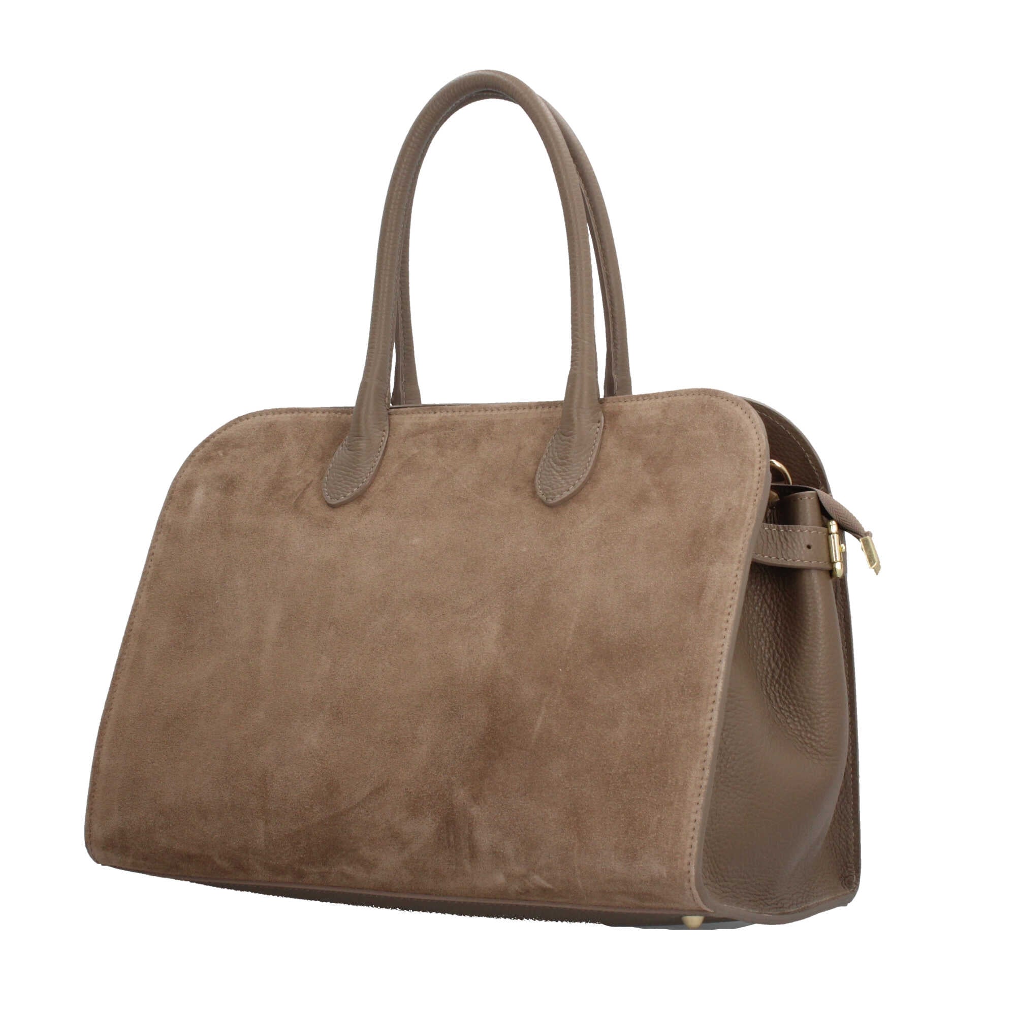 Borsa shopping a spalla in vera pelle Made in Italy