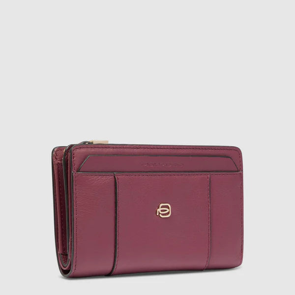 Portafoglio compatto Piquadro in pelle con scomparti organizzati