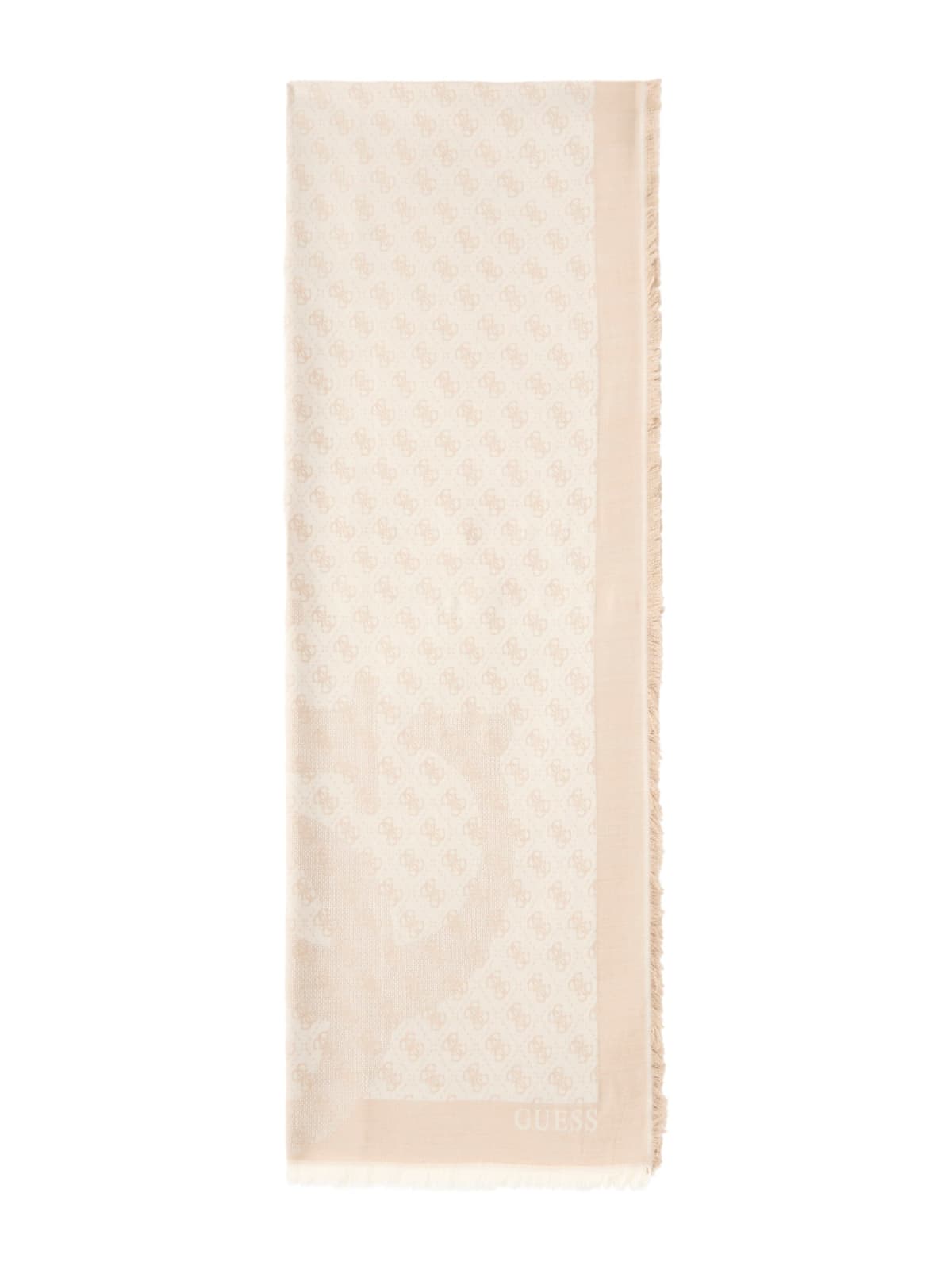 Sciarpa Guess donna logo all over con frange elegante BIANCA LOGO TU | Giò Fashion