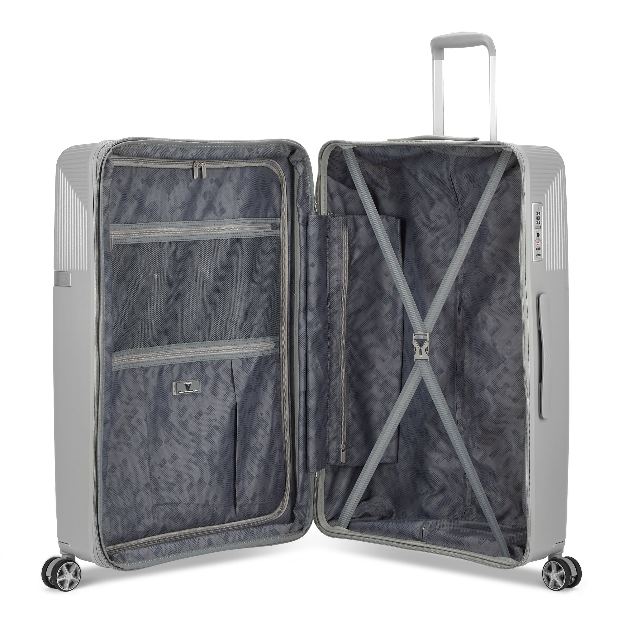 Trolley grande Roncato con scocca rigida e manico telescopico GRIGIO PER TU | Giò Fashion