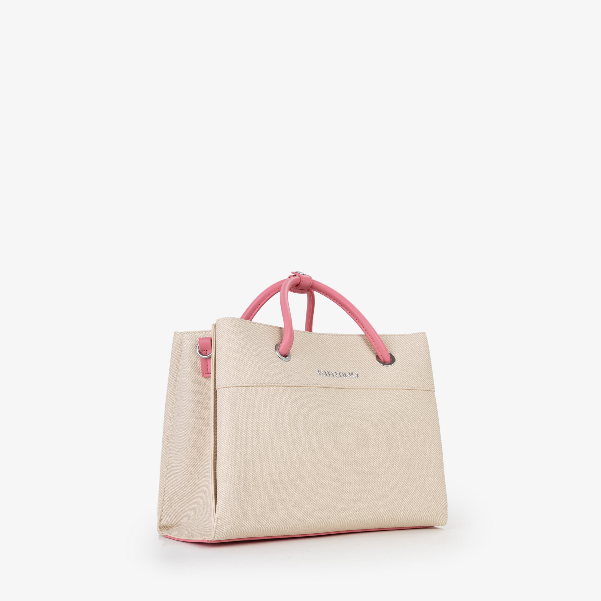Borsa a mano Mario Valentino in tessuto con manici rigidi e tracolla regolabile Rosa TU | Giò Fashion