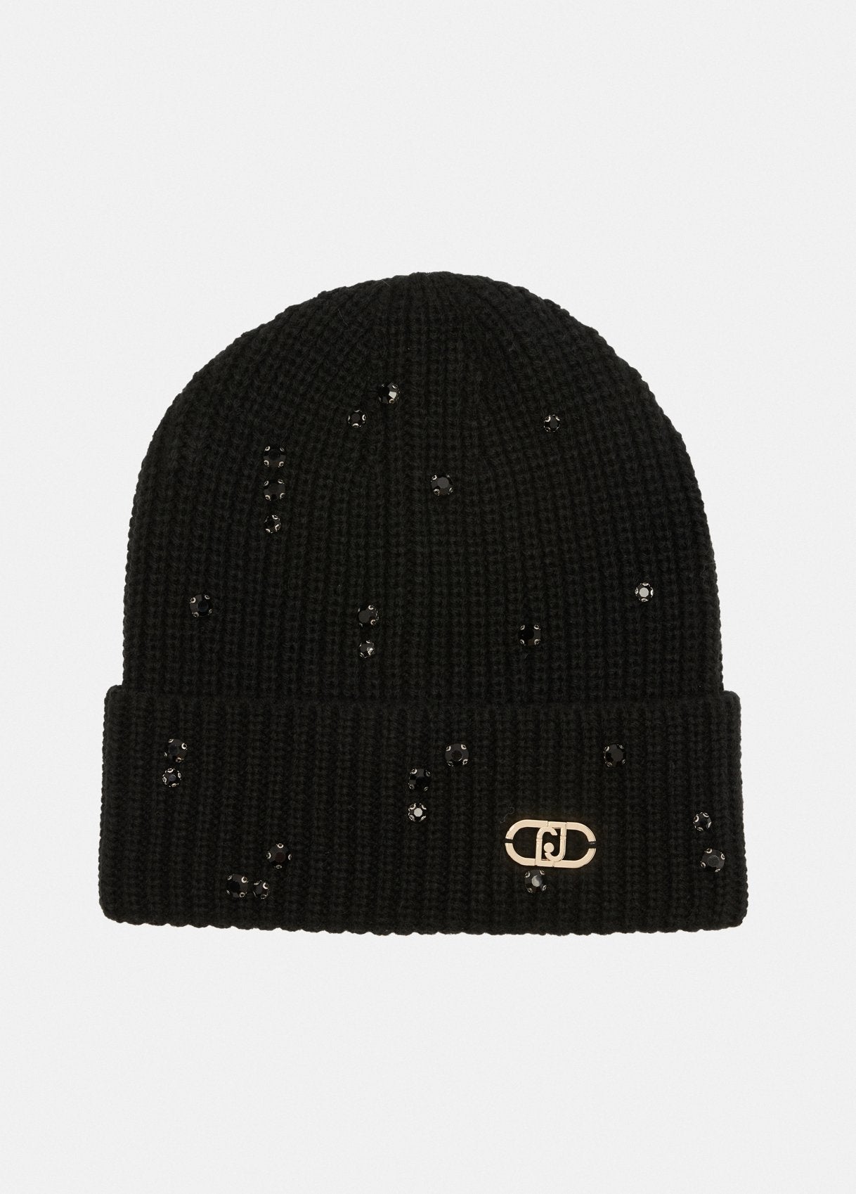 Cappello Liu Jo in maglia con strass e logo metallico