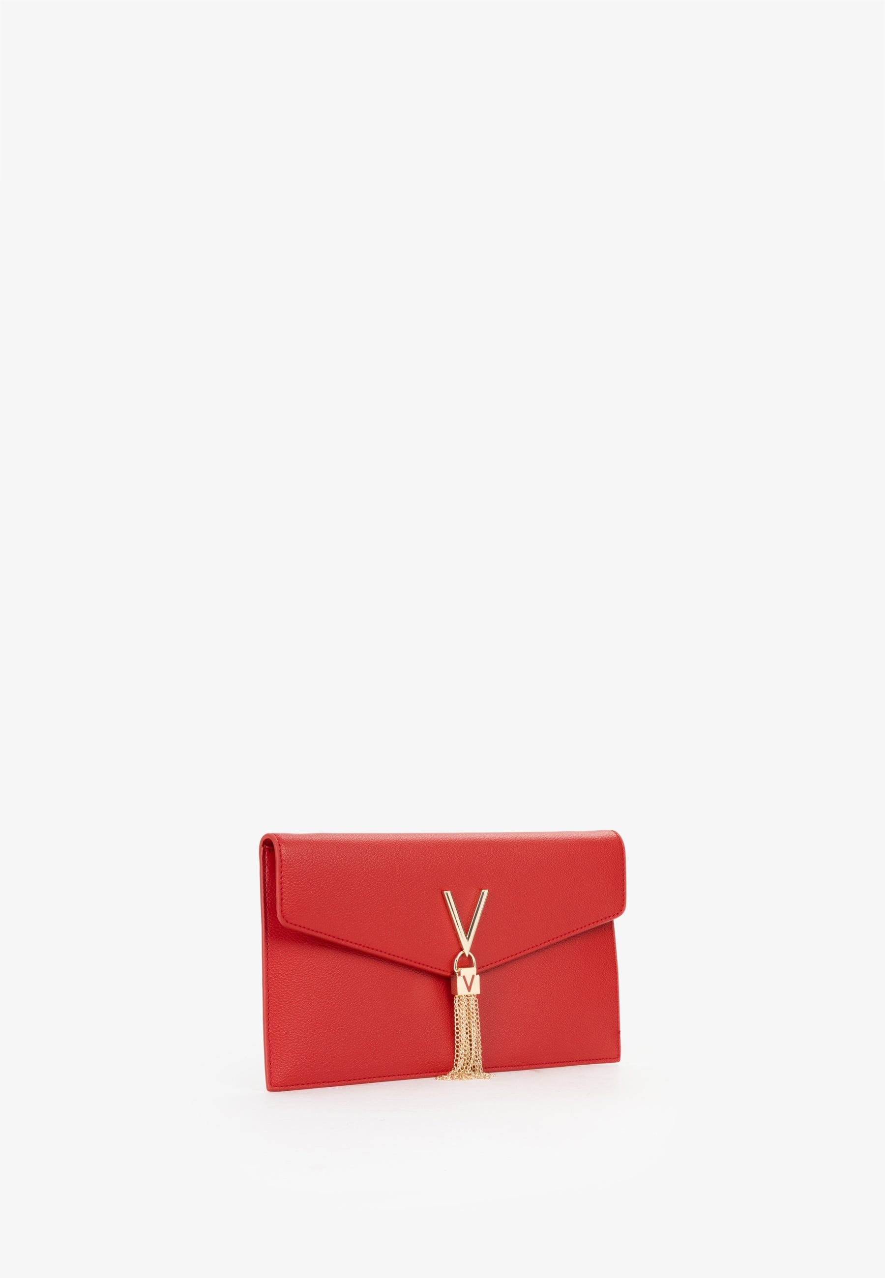 Borsa a tracolla donna Mario Valentino con chiusura a patta e dettaglio V con catena Rosso TU | Giò Fashion